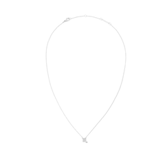 Delicate silver chain necklace featuring a fixed Scorpio zodiac pendant adorned with hand-set crystals, designed for a minimalist and elegant look.