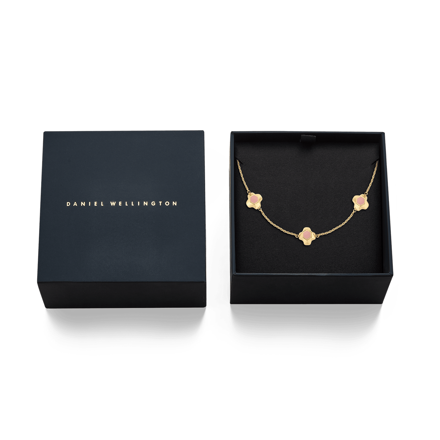 North Star Necklace 7 Small Apricot Enamel Gold