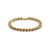 Chunky Chain Bracelet Gold featuring polished gold-plated stainless steel links and a secure fold-over clasp, designed for a bold yet elegant look.
