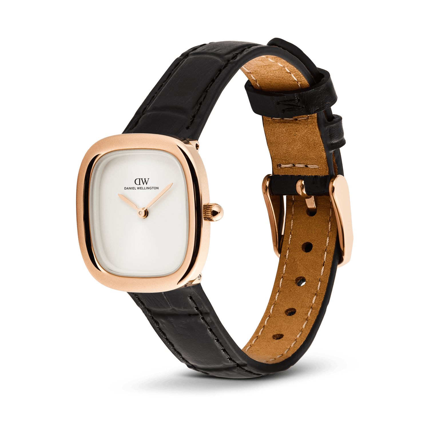 Margot Black Croc Rose Gold