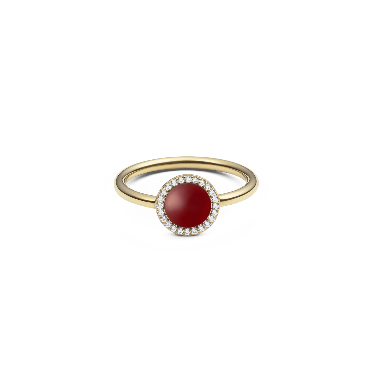 Audrey Ring  Red Agathe Gold