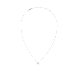 Crystal Zodiac Chain Necklace Silver featuring a fine chain and a Leo zodiac pendant set with sparkling hand-set crystals, designed for a minimalist, elegant style.