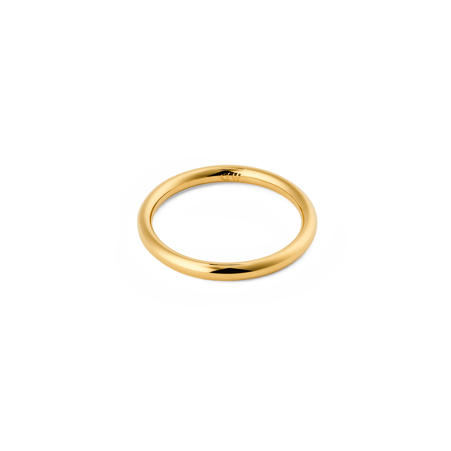 Arch Ring Gold 2.5mm with a slim, rounded band and smooth high-polish gold finish, featuring a classic minimalist style and subtle inner logo.