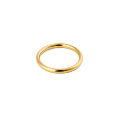 Arch Ring Gold 2.5mm with a slim, rounded band and smooth high-polish gold finish, featuring a classic minimalist style and subtle inner logo.