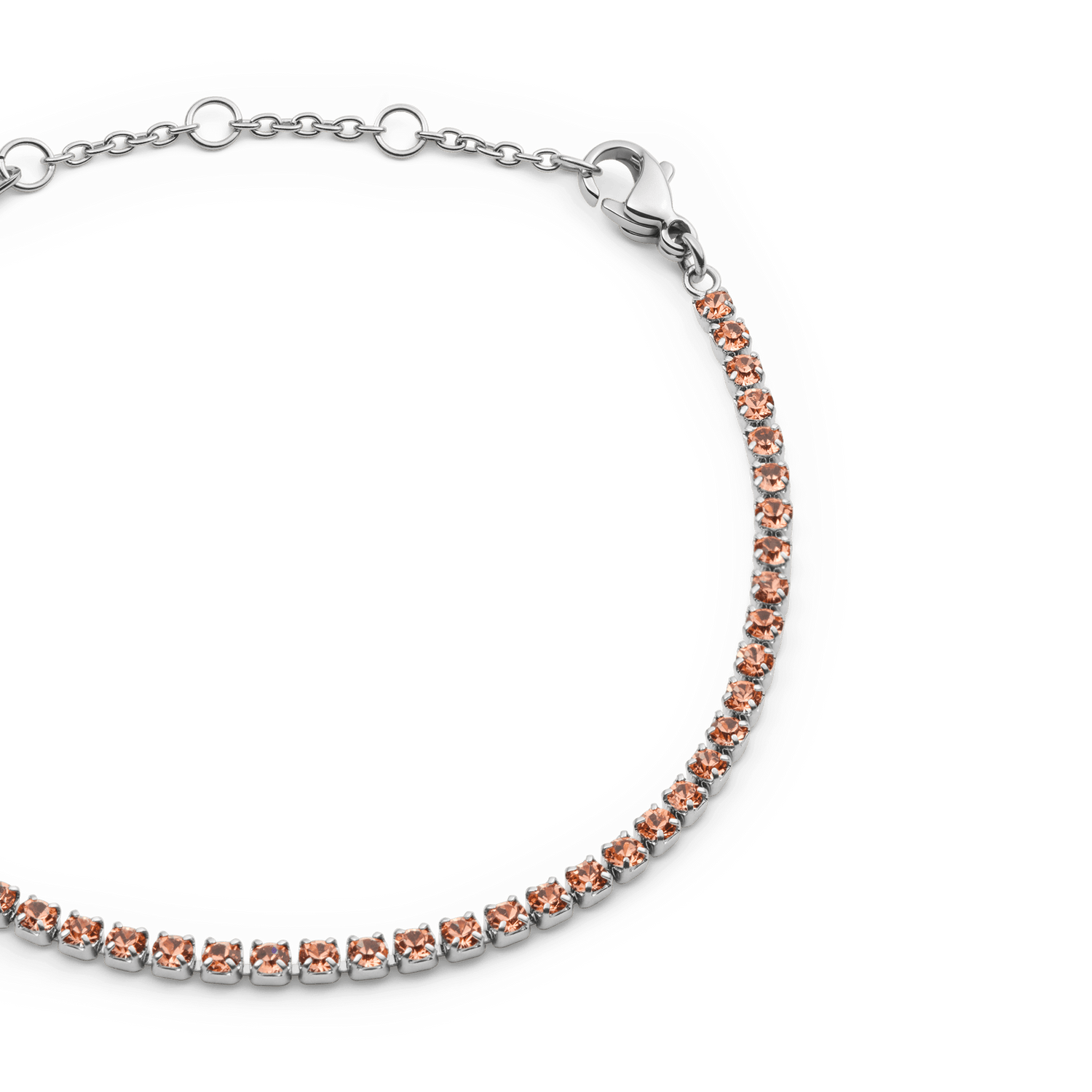 Classic Tennis Bracelet Apricot Silver Classic Tennis Bracelet Apricot Silver