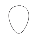 Black mesh chain necklace with a sleek, minimal design and a secure lobster clasp, crafted from 316L stainless steel for a modern, versatile accessory.