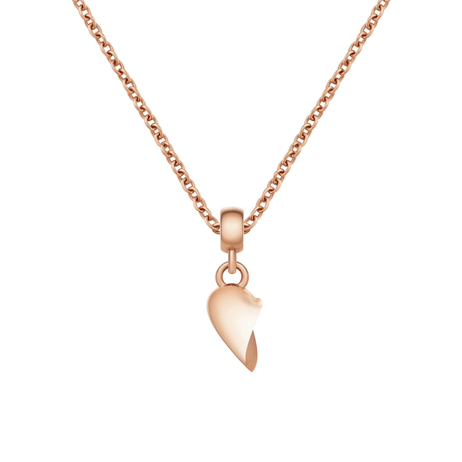 Broken Heart Charm Rose Gold