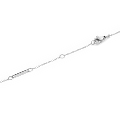 Close-up of the adjustable clasp and sizing rings on the Crystal Zodiac Chain Necklace Silver, showing the fine silver chain and secure fastening for a comfortable, personalised fit.