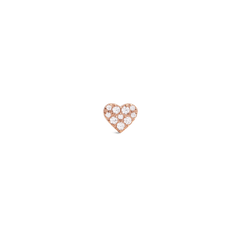 Crystal Heart Stud Rose Gold earring featuring a petite heart shape with sparkling cubic zirconia crystals set in a polished rose gold finish.