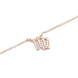 Rose gold chain necklace featuring a Virgo zodiac pendant adorned with sparkling crystals, crafted from stainless steel for a refined and modern look.