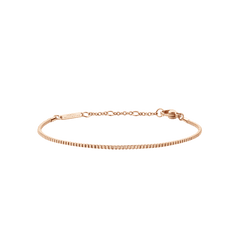 Box Chain Bracelet RG in rose gold, featuring a delicate box chain design with adjustable links and a secure lobster clasp, crafted from stainless steel with a polished finish.