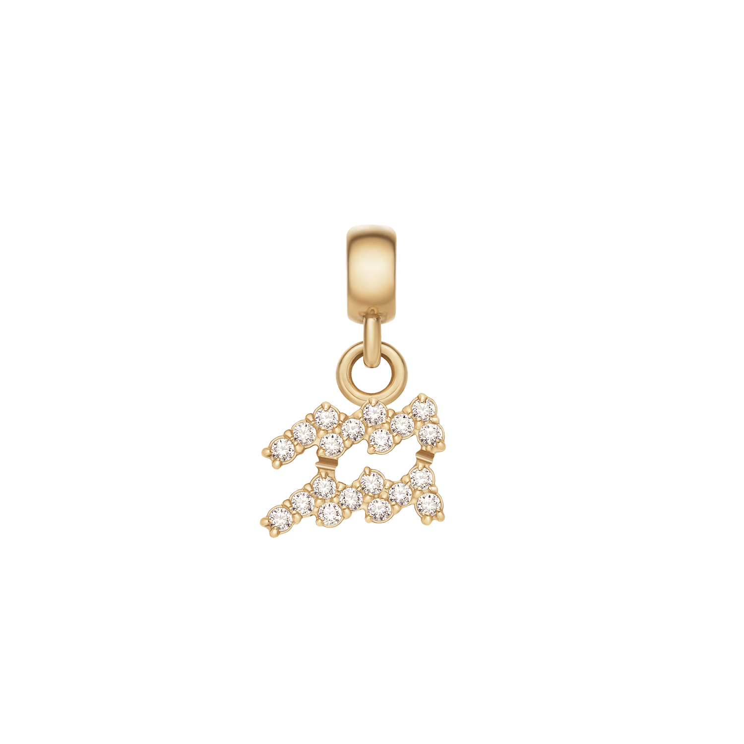 Crystal Zodiac Charm Gold