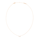 Delicate rose gold necklace featuring a fine chain and a small infinity pendant set with sparkling white cubic zirconia, designed for a minimalist and elegant look.