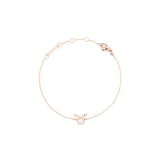 Crystal Zodiac Chain Bracelet Rose Gold featuring a delicate rose gold chain with an adjustable clasp and a sparkling Taurus zodiac pendant set with crystals.