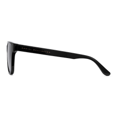 Rectangular Bio-Acetate Black sunglasses with a sleek black acetate frame, featuring Daniel Wellington branding on the temple and ergonomic arms for a comfortable fit.