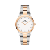 Iconic Link Lumine Rose Gold ladies watch featuring a two-tone stainless steel and rose gold bracelet, eggshell white dial with crystal hour markers, and a slim, elegant profile suitable for everyday wear.