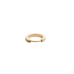 Crystal Hoop Earring Gold shown closed, highlighting its slim gold hoop and sparkling cubic zirconia crystals set along the front.