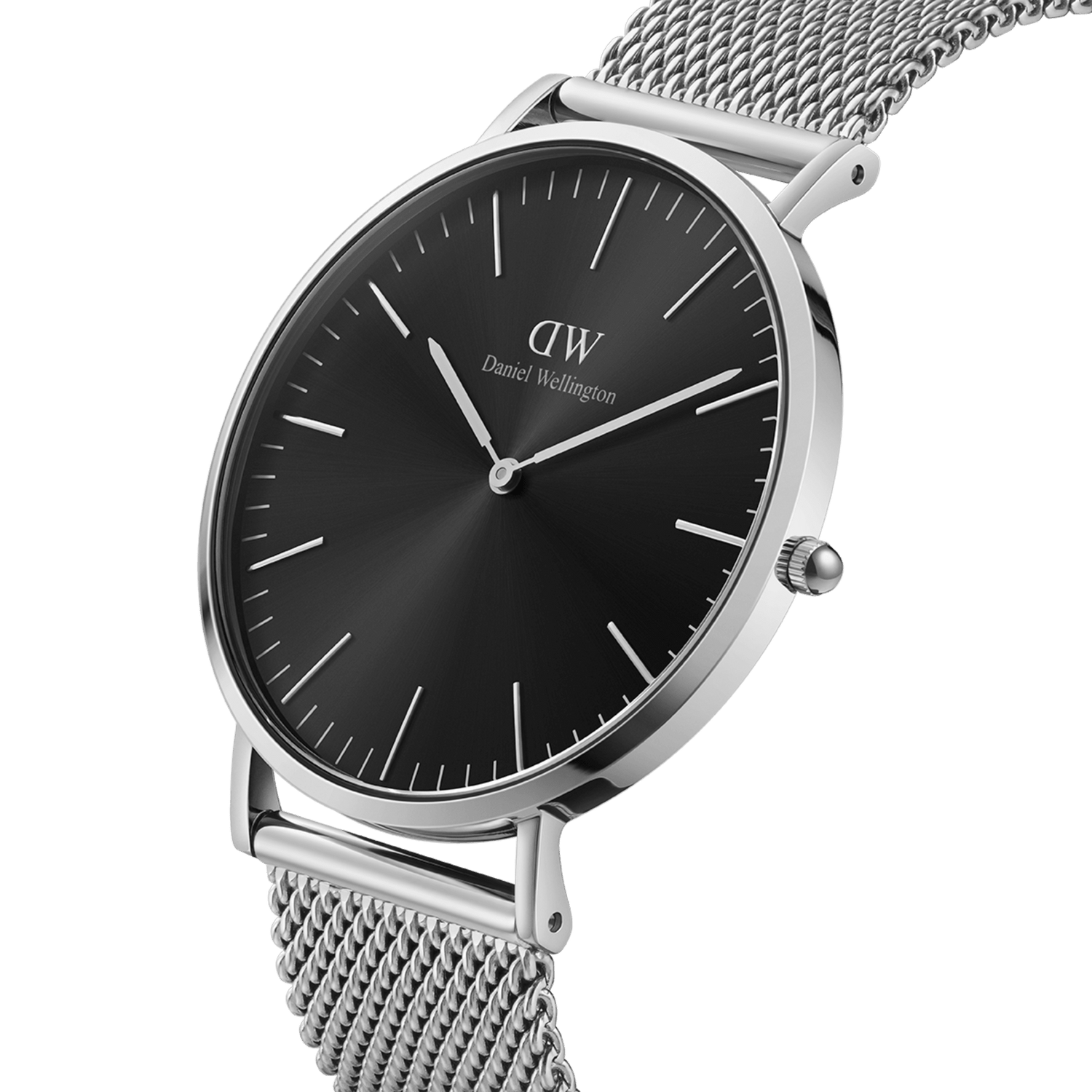 Mesh Onyx Classic sterling silver watch black dial DW