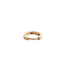 Elegant gold hoop earring with a smooth, minimalist finish and secure clasp, crafted from stainless steel with PVD gold plating for everyday comfort.