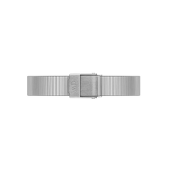 Quadro Studio piano link strap in polished silver stainless steel with an adjustable clasp, designed for a secure and comfortable fit on petite wrists.