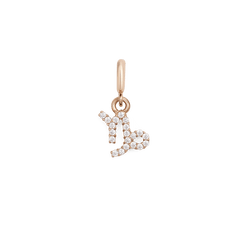 Capricorn zodiac watch charm in rose gold, embellished with cubic zirconia crystals and featuring a stylish, minimalist design for Daniel Wellington watches or bracelets.
