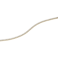 Classic Tennis Bracelet Gold with a fine gold chain and individually claw-set cubic zirconia stones, highlighting its delicate and minimalist design.