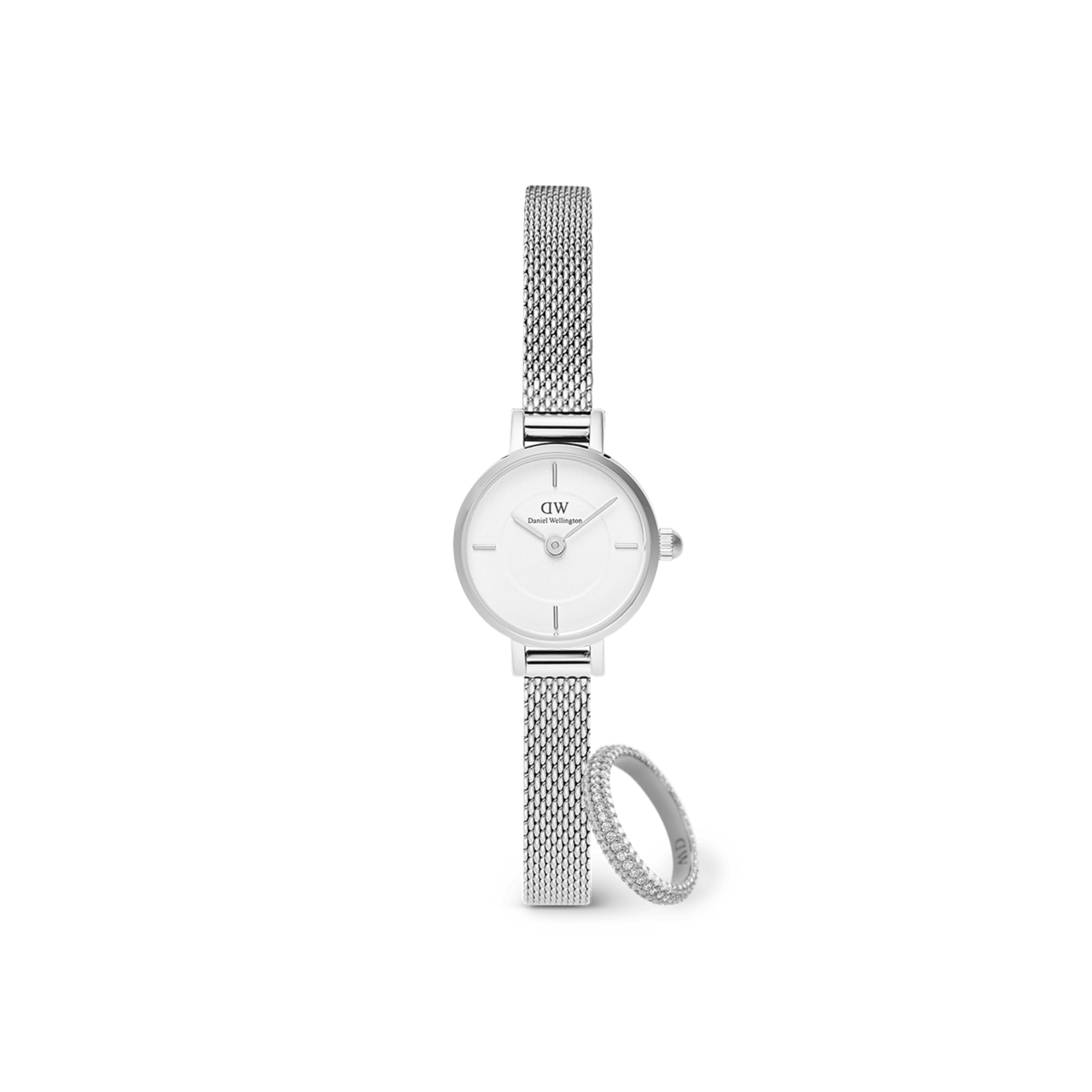 192586c01 Petite Mini & Pave Crystal Ring Silver Set