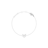 Crystal Zodiac Chain Bracelet Silver featuring a fine adjustable chain and a Taurus zodiac charm adorned with sparkling crystals, finished with a secure lobster clasp.