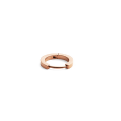 Hoop Earring Rose Gold with a smooth, rounded shape and a subtle hinge closure, crafted in a polished rose gold finish.