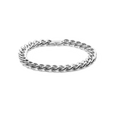 Chunky Chain Bracelet Silver featuring bold, polished stainless steel links and a secure fold-over clasp, designed for comfortable everyday wear and effortless stacking with other silver jewellery.
