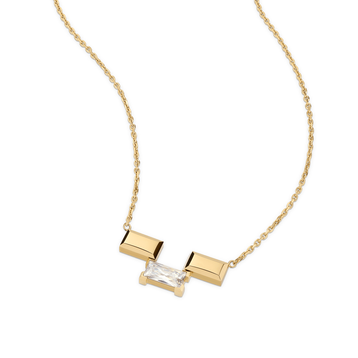 Bric Necklace Crystal Gold