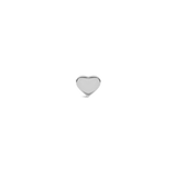 Heart Stud Silver earring featuring a petite heart shape with a polished silver finish, designed for minimalist style and comfortable everyday wear.