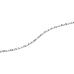 Classic Tennis Bracelet Silver with a delicate row of cubic zirconia crystals set in a slim, flexible stainless steel chain, highlighting its elegant and timeless design.
