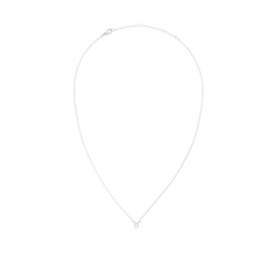 Crystal Zodiac Chain Necklace Silver featuring a fine adjustable silver chain and a Taurus zodiac pendant set with sparkling hand-placed crystals.