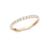 Slim rose gold Mirelle Eternity Ring with a full circle of sparkling white cubic zirconia crystals, featuring a delicate 2mm band and a polished modern finish.