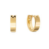 A pair of small gold hoop earrings with a polished finish and latch-back closure, featuring a minimalist 3.5mm wide design in stainless steel with PVD gold plating.