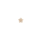 Crystal Star Stud Gold earring featuring a petite star shape with sparkling cubic zirconia crystals and a polished gold finish, shown against a black background.