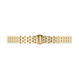 Polished 5-Link Strap Gold watch strap with a butterfly clasp, featuring a slim five-link design and a straight end-piece, crafted from PVD plated 316L stainless steel for a refined and durable finish.