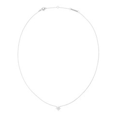 Delicate Mirelle Star Necklace Silver featuring a star-shaped pendant with white cubic zirconia stones on a fine adjustable silver chain, designed for a minimalist and elegant look.
