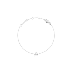 Crystal Zodiac Chain Bracelet Silver with a fine adjustable chain, featuring a Libra zodiac charm set with sparkling crystals and a secure lobster clasp.