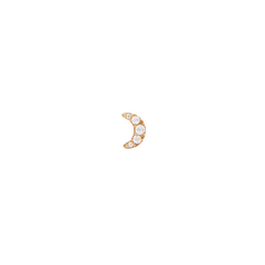 Crystal Moon Stud Gold earring in a petite crescent shape, featuring sparkling cubic zirconia crystals set in polished gold, ideal for minimalist jewellery styling.