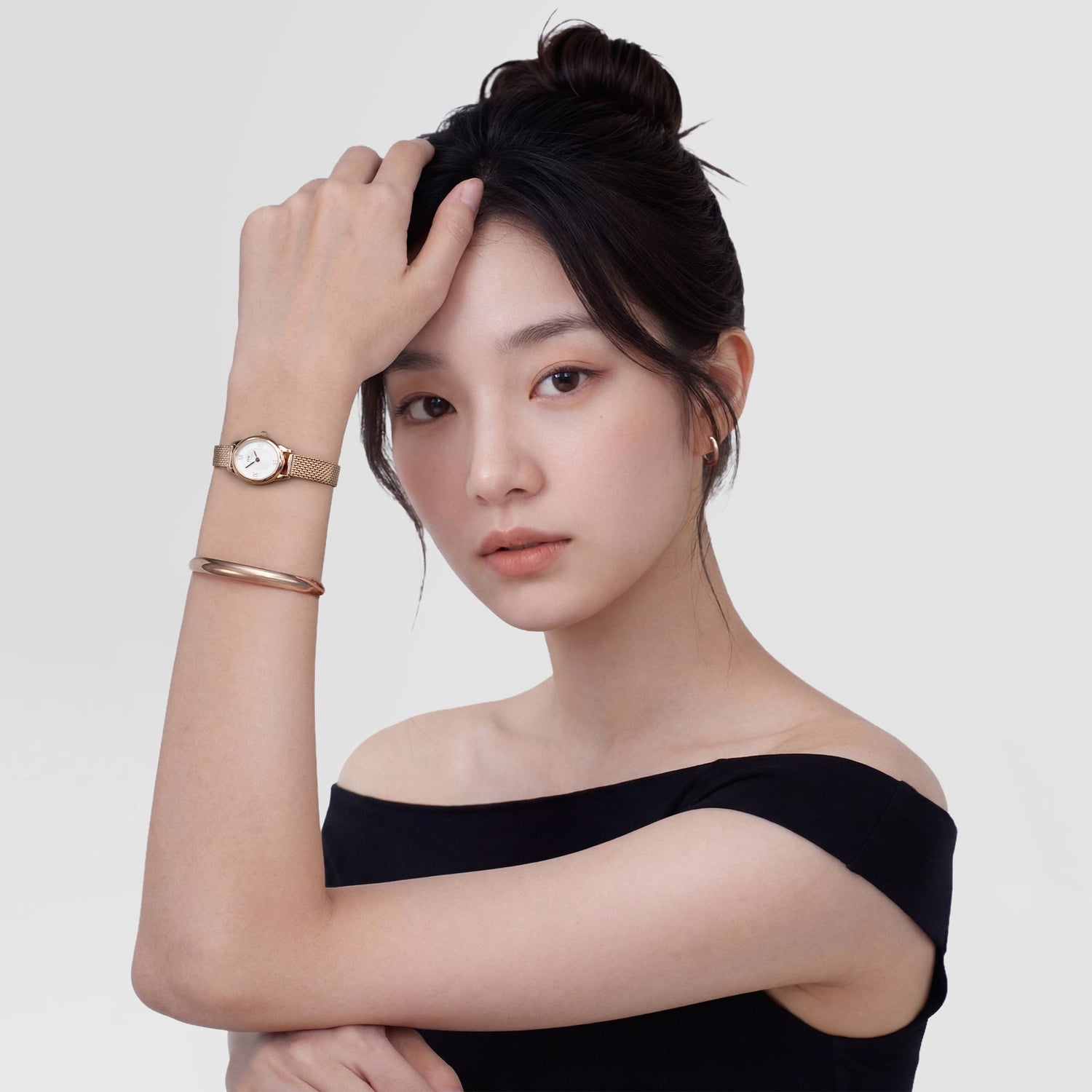 Ophelia Mini Mesh White Rose Gold