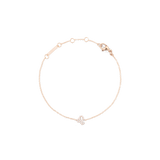 Rose gold chain bracelet with an adjustable fit, featuring a crystal-encrusted zodiac pendant for a refined and personalised jewellery accent.