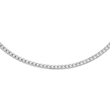 Flat Chain Necklace S in polished silver, featuring a slim, flat link design crafted from 316L stainless steel for a modern and versatile look.