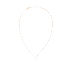 Crystal Zodiac Chain Necklace Rose Gold featuring a fine rose gold chain with an adjustable clasp and a minimalist Pisces zodiac pendant set with sparkling crystals.