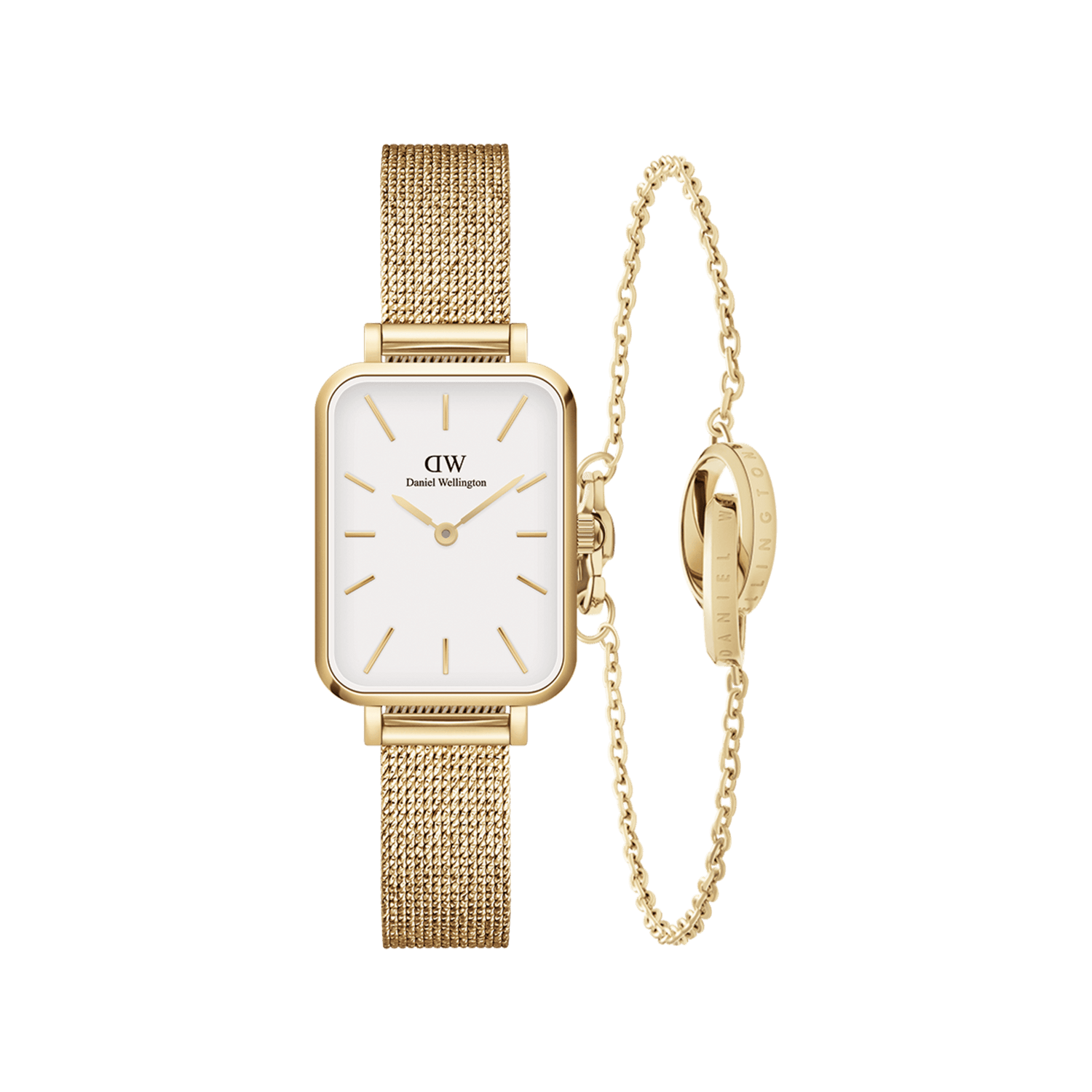 Quadro Pressed Eggshell White + Elan Unity Bracelet Gold