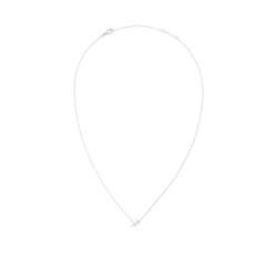 Crystal Zodiac Chain Necklace Silver with a fine adjustable chain and a Sagittarius zodiac pendant set with sparkling crystals, designed for a minimalist and elegant look.