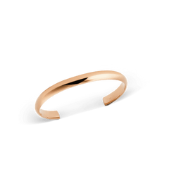 Arch Cuff Rose Gold 6mm bracelet with a smooth, polished finish and rounded edges, featuring an open-ended, minimal design in rose gold.