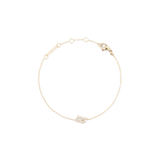 Crystal Zodiac Chain Bracelet Gold with a slim gold chain, adjustable sizing rings, and a sparkling crystal zodiac charm, finished with a lobster clasp for a secure fit.