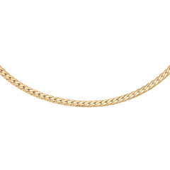 Flat Chain Necklace G in gold with a refined, flat link design, offering a minimalist and elegant look suitable for layering or wearing solo.